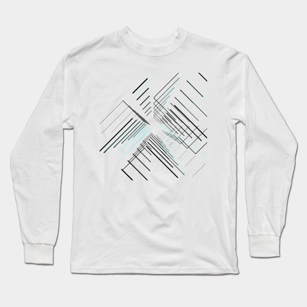 Geometric black Galaxy linear art Long Sleeve T-Shirt by carolsalazar